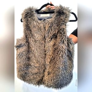 Brand New Grey Faux Fur Winter Ski Formal Dinner Vest